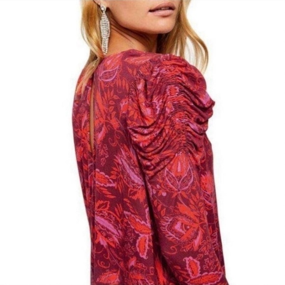 Free people Hello Lover ruched sleeve mini dress - Picture 5 of 12